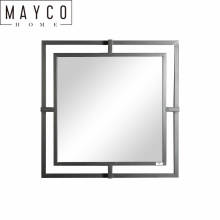 Mayco Wrought Iron Design Metal Decoration Square Frame Sheffield Home Wall Salon Mirror